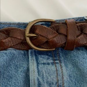 A&F leather braid belt